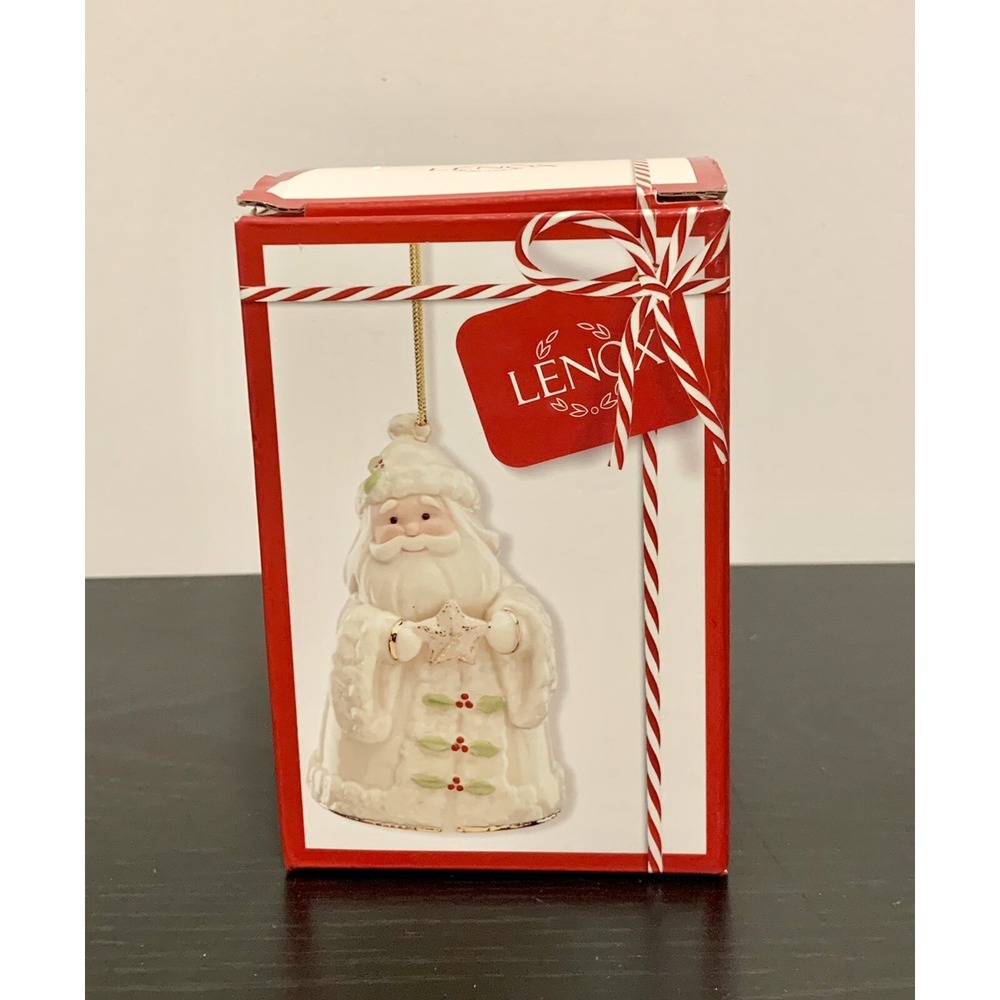 Vintage Lenox Holiday Tree Christmas‎ Ornament Santa Holding Star EUC!